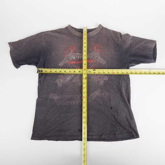 Metallica Master of Puppets Original Vintage Shredded T-Shirt Metal Tee Size L - Picture 9 of 9